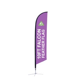 10.5Ft. Feather Angled Flag – Print and Stand